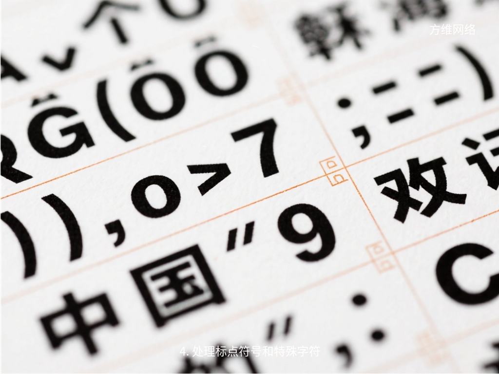 4. 處理標(biāo)點(diǎn)符號(hào)和特殊字符